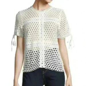 ZERO Degrees Celsius White Crewneck Cap Sleeve Top